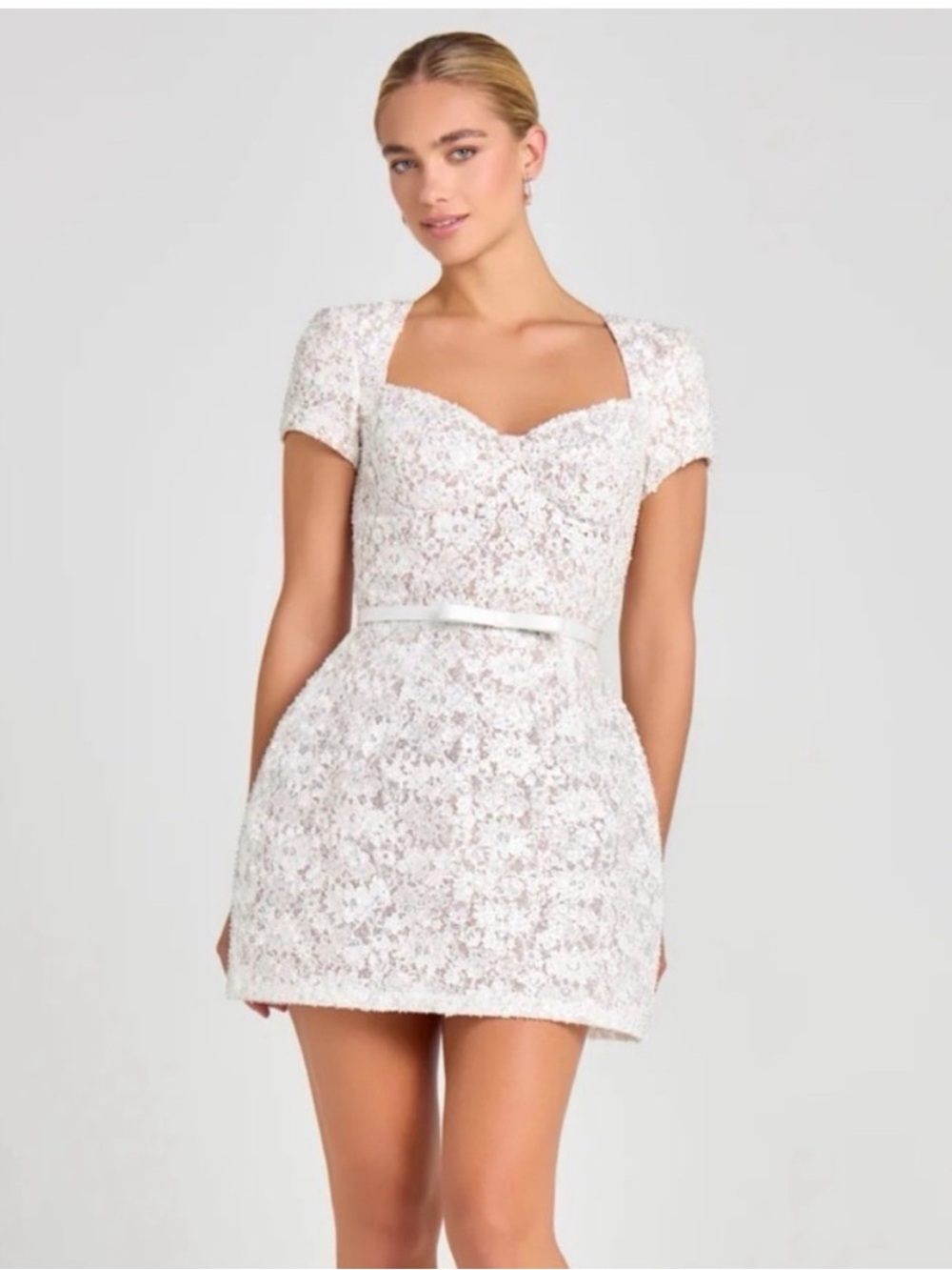 NADINE MERABI Yasmin Sweetheart Mini Dress